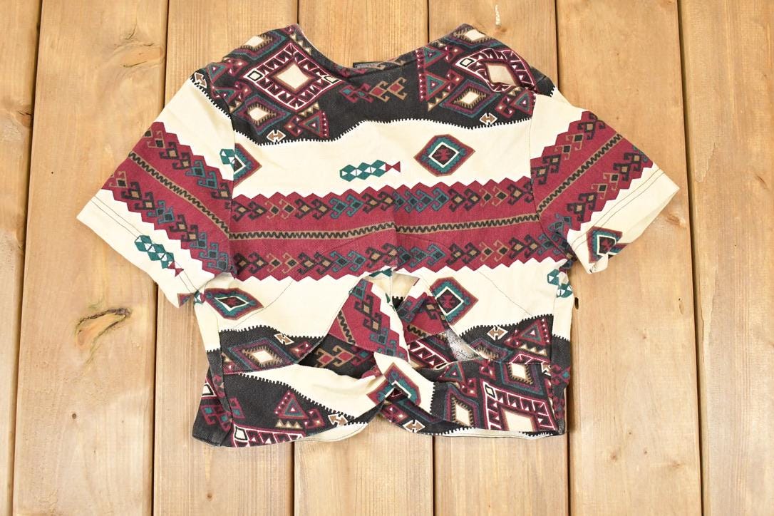Vintage 1990s Roughrider AOP Cardigan Button Up Shirt Womens S