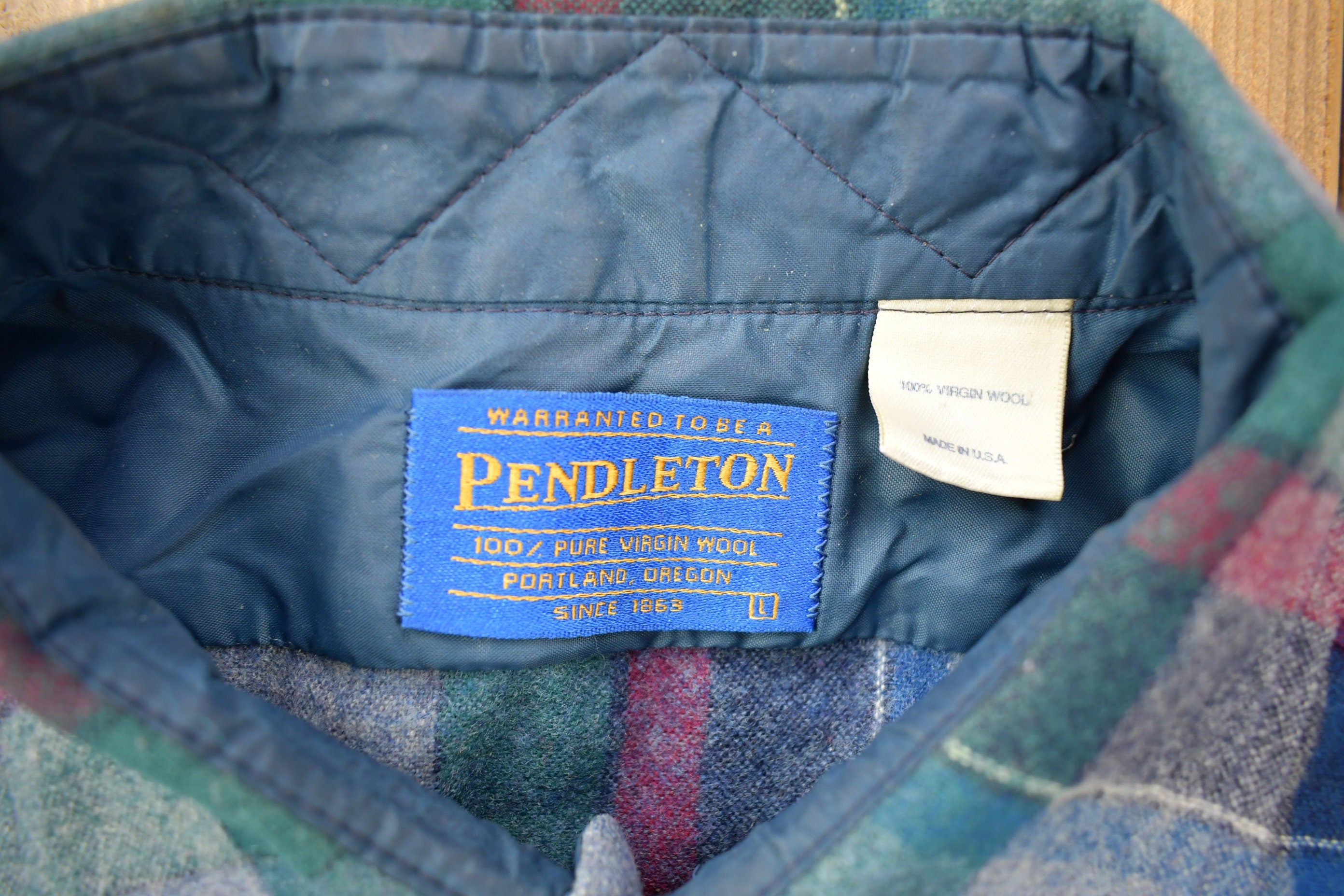 Vintage 1990s Pendleton Plaid Button Up Shirt