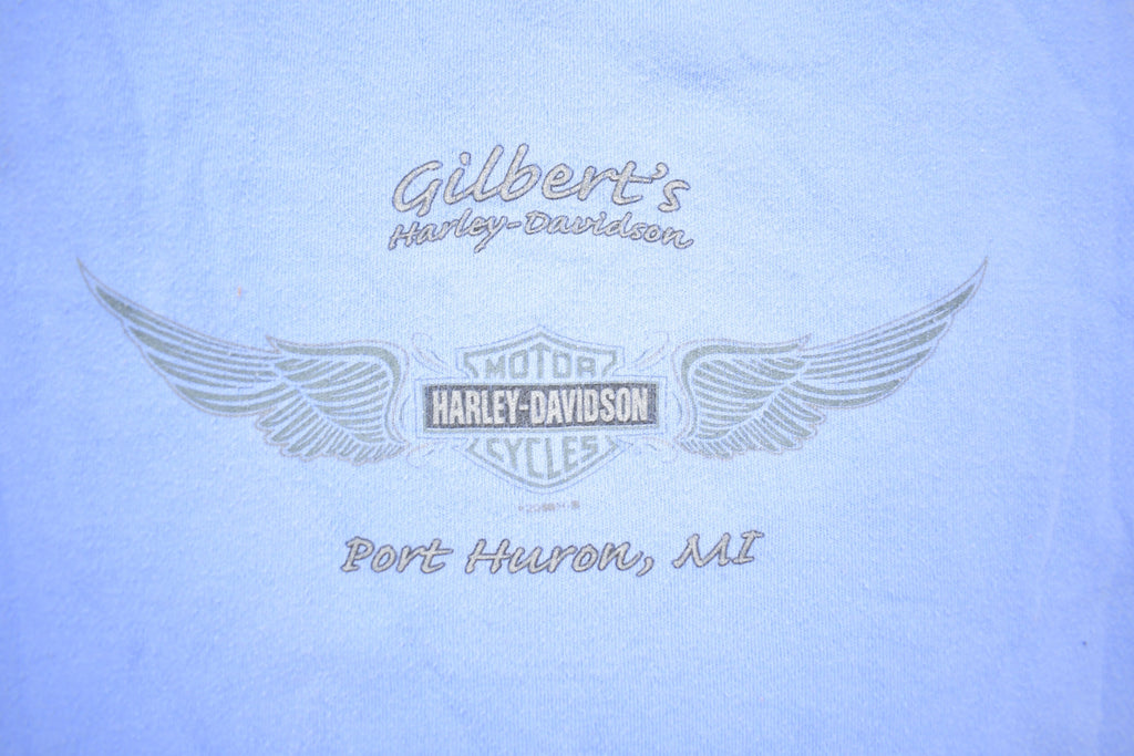 Vintage 1990 Blue Harley Davidson Womens Tank Top