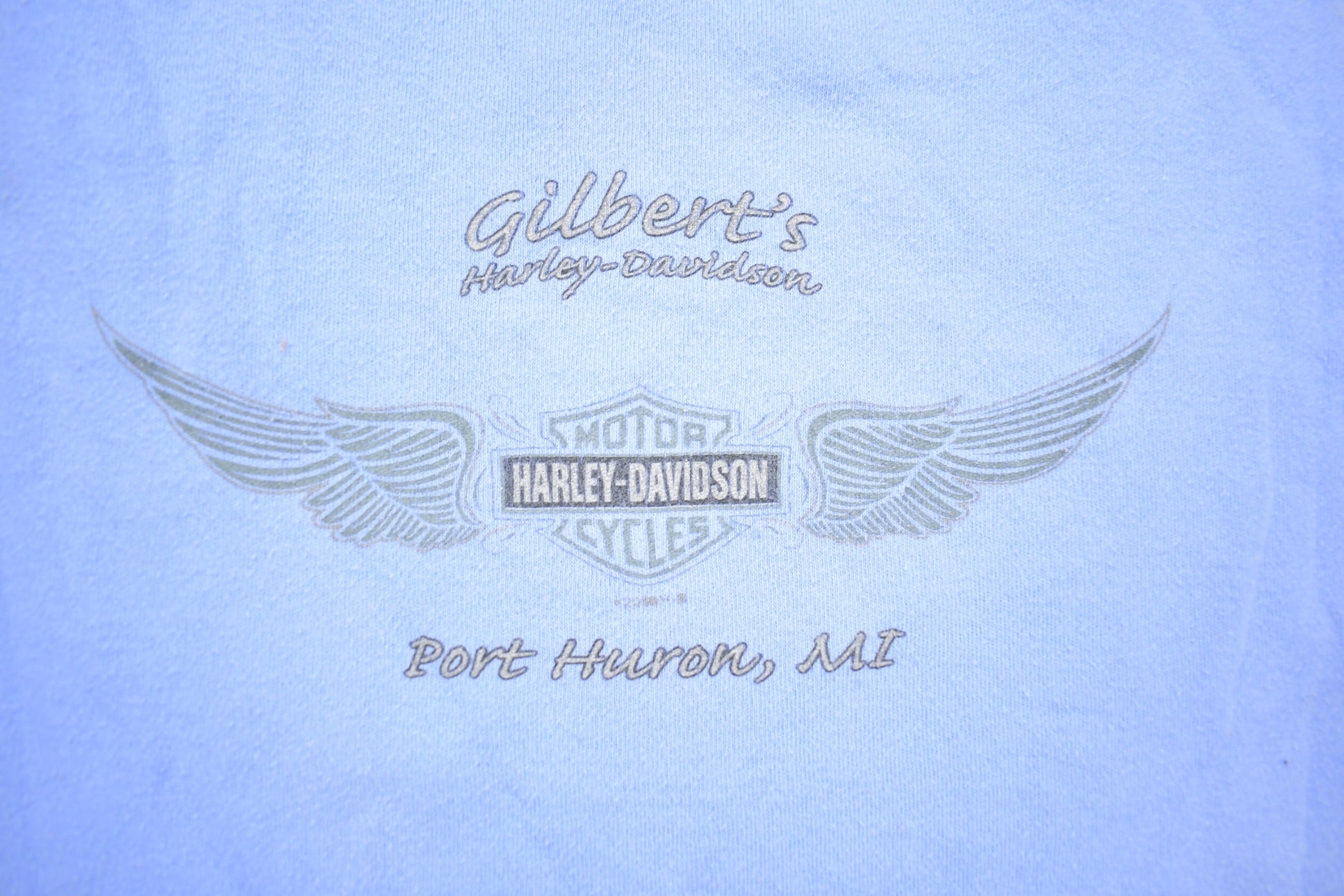 Vintage 1990 Blue Harley Davidson Womens Tank Top / Biker Tank / Souvenir T Shirt/ Baby Blue/ 105 Years