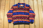 Vintage 1990s Petite Sophisticate Quarter Zip Fleece Sweater Women's Medium