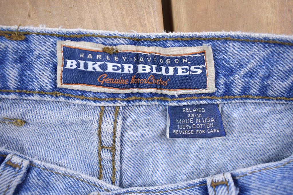 Vintage 1990s Harley Davidson Light Wash Denim 26 x 28