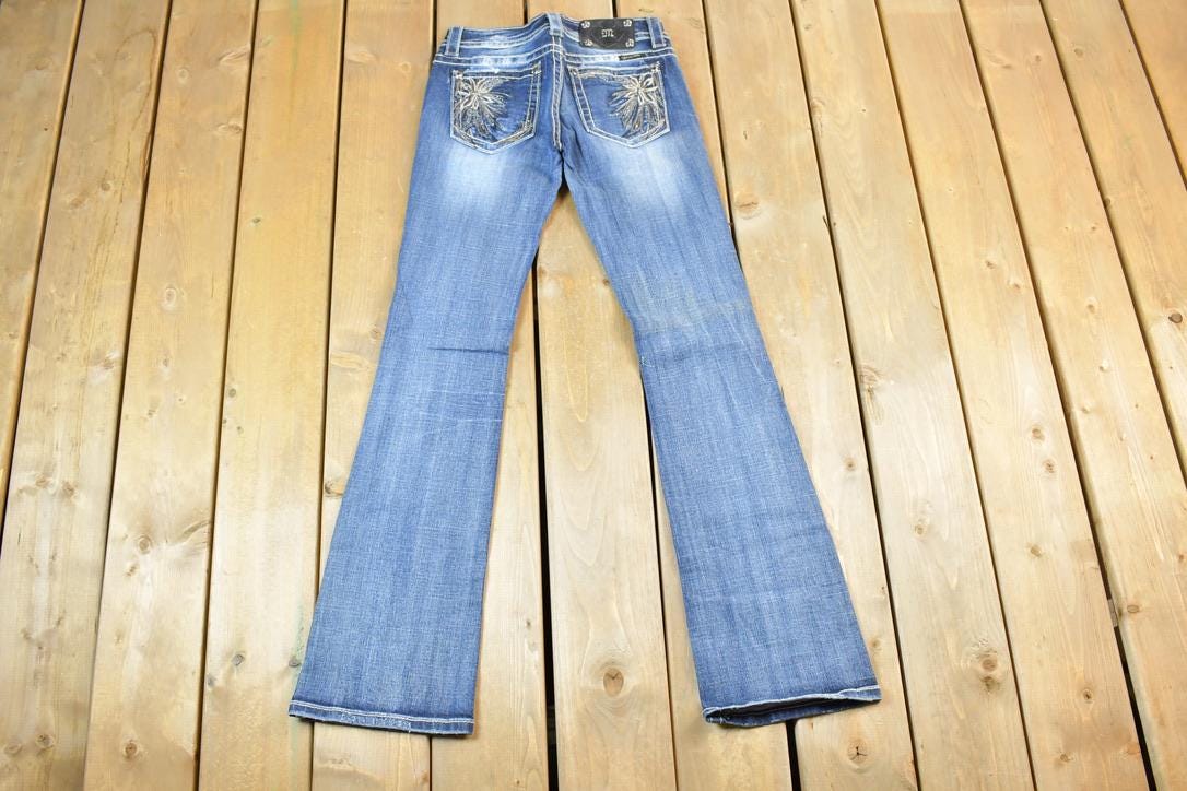 Vintage Y2K Miss Me Bedazzled Low Rise Jeans Size 26x31