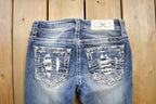 Vintage Y2K Miss Me Bedazzled Low Rise Jeans Size 26x33