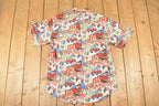 Vintage 1990s DC Cowboy Equipment AOP Route 66 Button Up Shirt Men's M