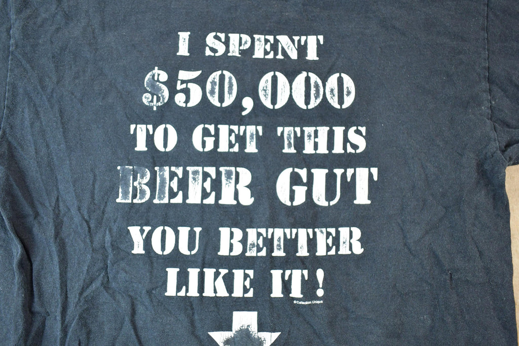 Vintage 1990s Beer Guy Comedy Souvenir T-Shirt Mens L