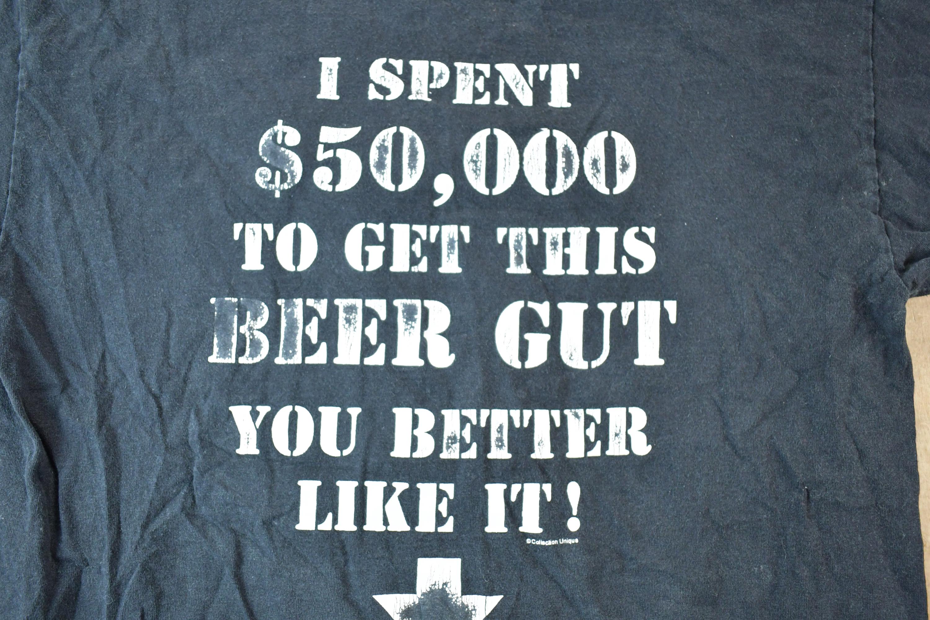 Vintage 1990s Beer Guy Comedy Souvenir T-Shirt Mens L