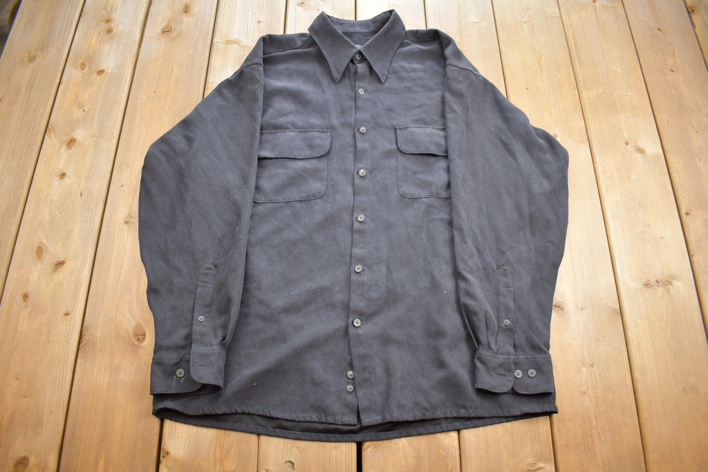 Vintage Y2K Van Heusen Long Sleeve Button Up Shirt / Solid Pattern / Casual Shirt / Formal Shirt