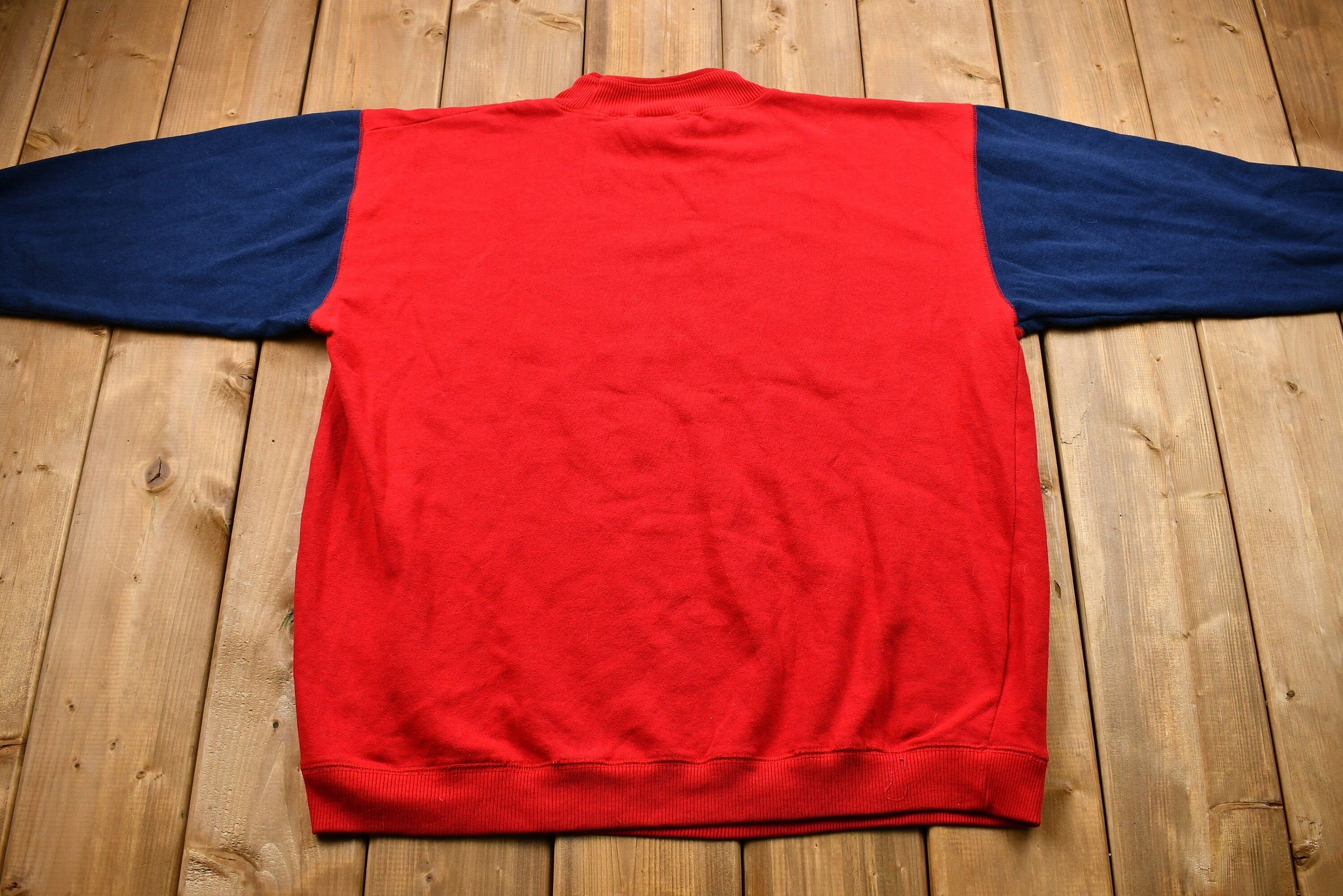 Vintage 1990 Embroidered Venezia Jeans Color-Block Crewneck Sweatshirt