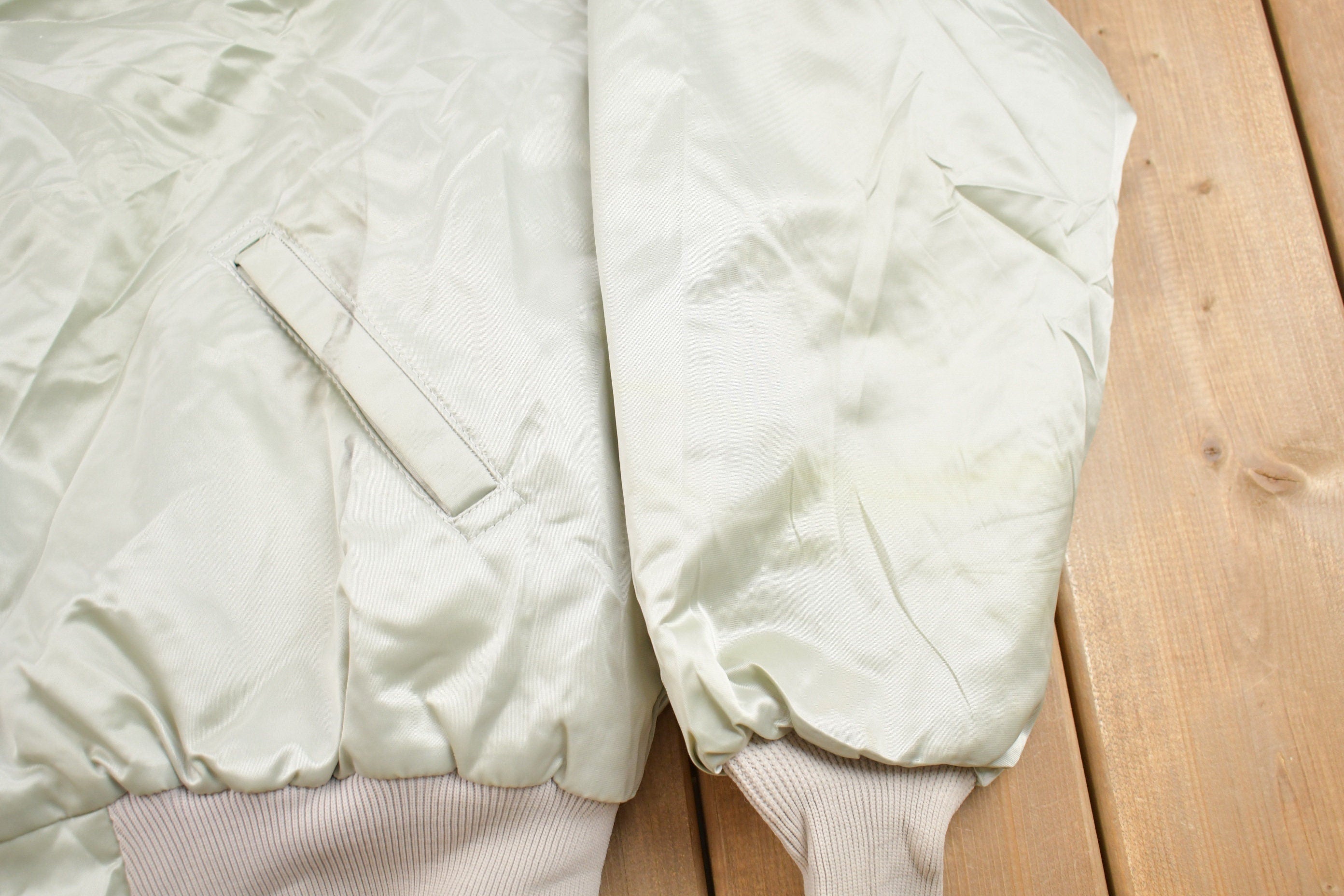 Vintage 1988 Minnesota Helitak Satin Bomber Jacket