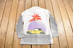 Vintage 1970s Parisian Art Deco Graphic Button Up Shirt
