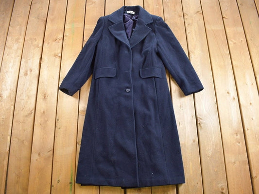 Vintage 1980s Forecaster Wool Jacket / Navy Blue / Wool Jacket / Made in USA / Vintage 80s Jacket / Outdoor / Winter / Cozy Trench Coat