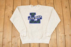 Vintage 1990s Lite Beer Embroidered Plaid L Heavyweight Crewneck Sweatshirt Mens M