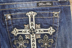 Vintage Deadstock Y2K Miss Me Bedazzled Low Rise Jeans Women's Size 26x31