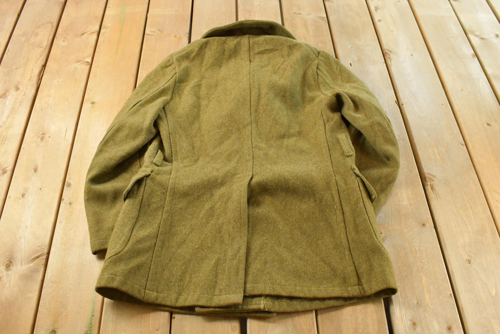 Vintage 1920s WW1 Mackinaw Short Overcoat Wool Army Jacket Men's S