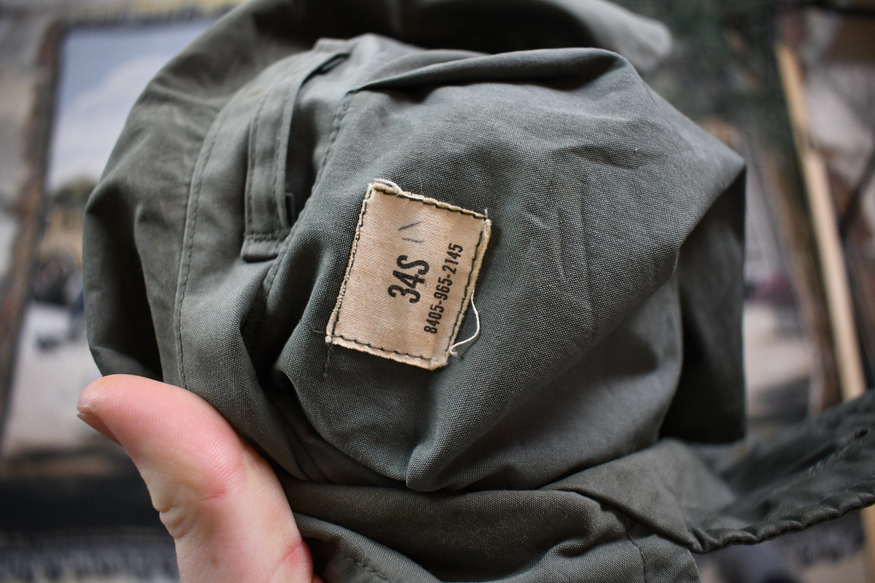 Vintage Army Military Button Down Overcoat