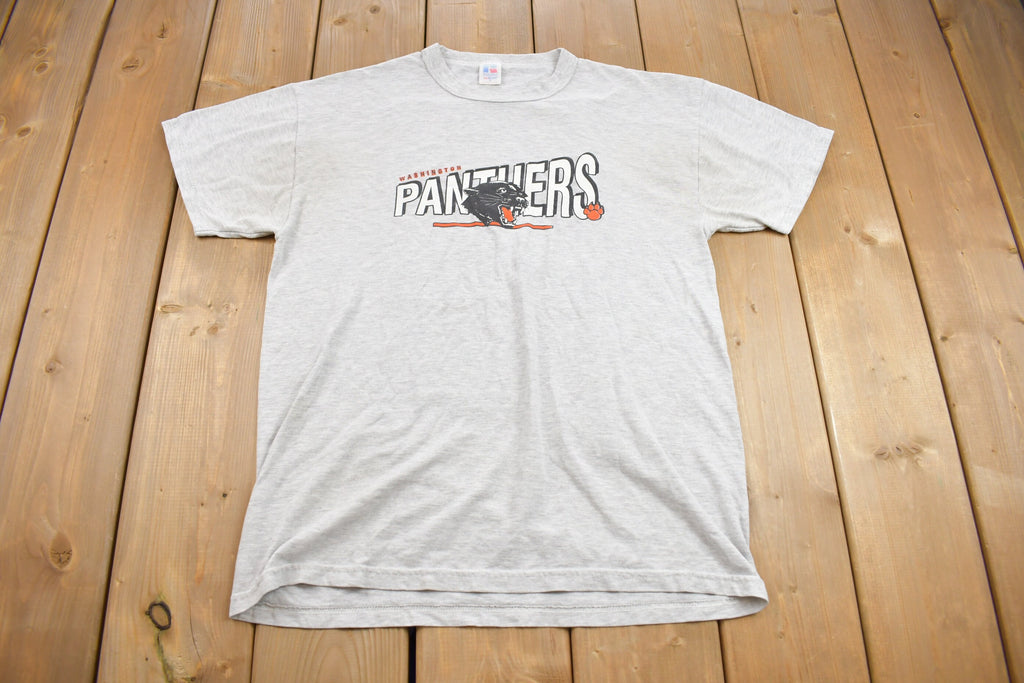Vintage 1990s Washington Community High School Panthers Collegiate T-Shirt