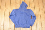 Vintage 1980s Blue Blank Hoodie Sweatshirt Mens S