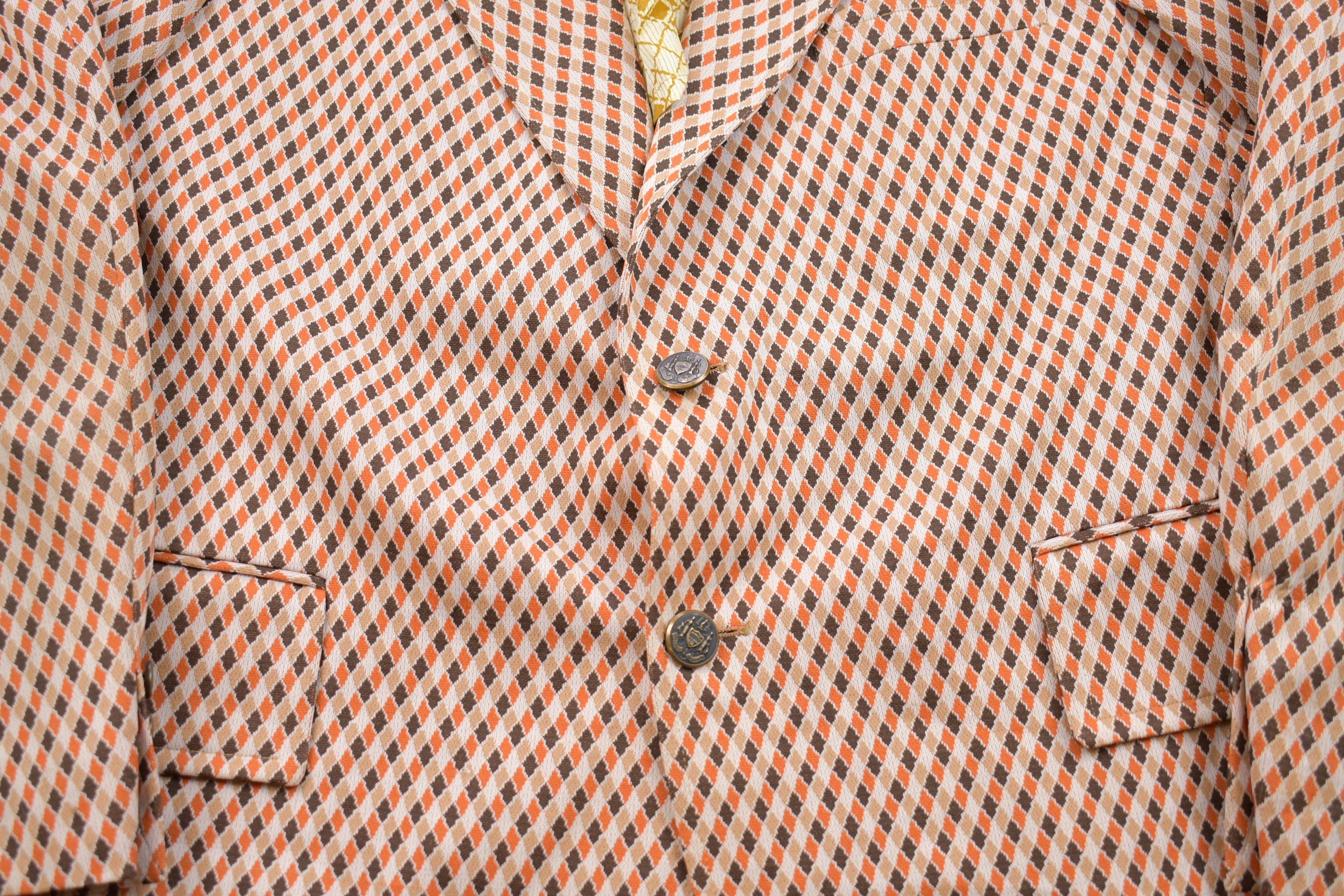 Vintage 1990s Diamond All Over Print Blazer Jacket  Sport Jacket  Vintage Jacket  Outdoor  Winter  Vintage Sport Coat