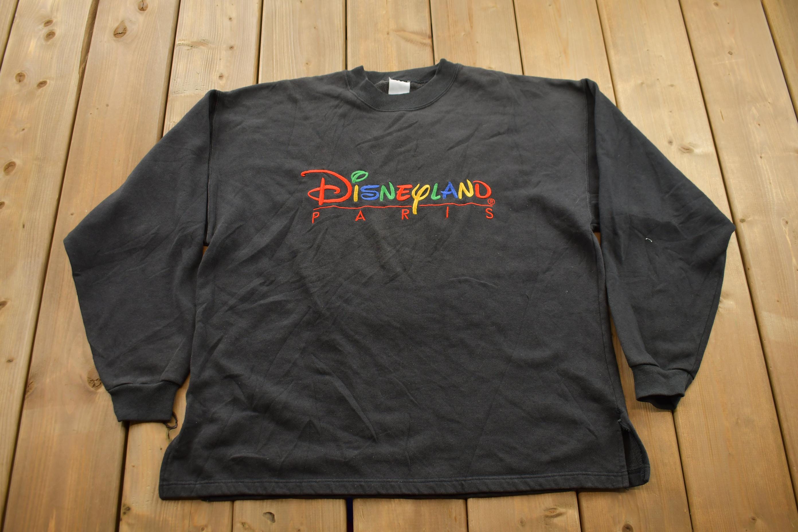 Vintage 1990s Disneyland Paris Crewneck Sweatshirt  90s Crewneck  Souvenir  Embroidered