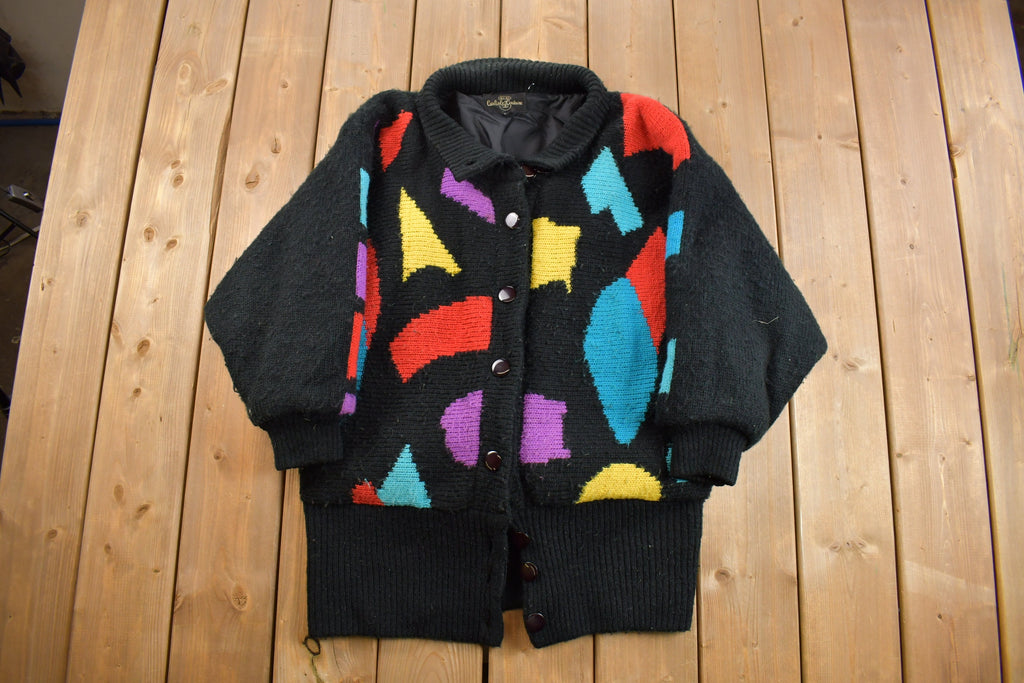 Vintage 1980s Carlisle Couture Knit Shawl Cardigan Jacket