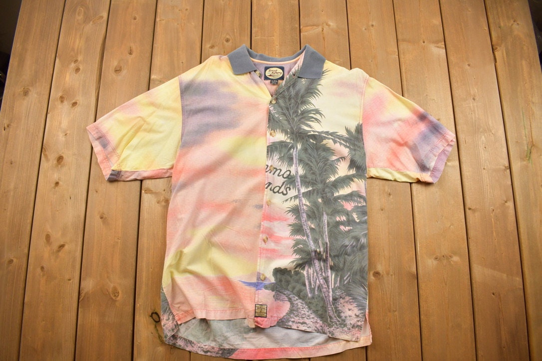 Vintage 1990s Tommy Bahama Button Up Shirt  1990s Button Up  Vintage Flannel  Basic Button Up
