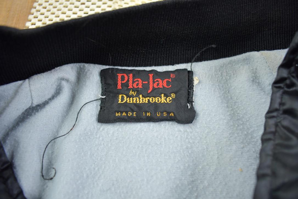 Vintage 1990s Northwoods Classics Embroidered Snap Button Satin Jacket Made In USA