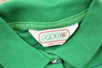 Vintage 1980s Striped Green Polo Quarter Button Up Shirt Mens XS