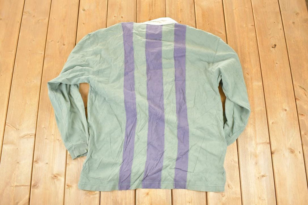 Vintage 1990s Gap Varsity Quarter Button Rugby Shirt Mens L