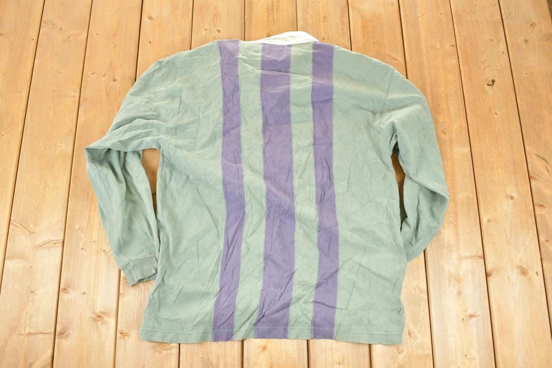 Vintage 1990s Gap Varsity Quarter Button Rugby Shirt Mens L