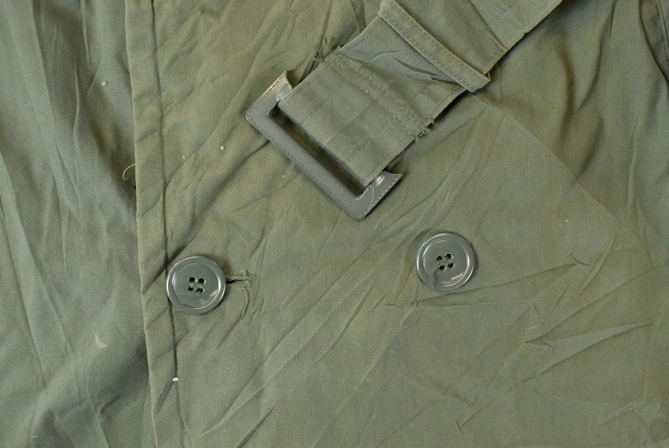 Vintage 1970s Military Overcoat Trench Jacket Men's Medium