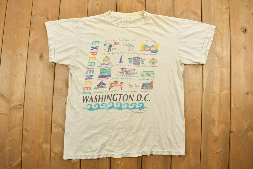Vintage 1990s Washington DC Experience Tourism Souvenir T Shirt