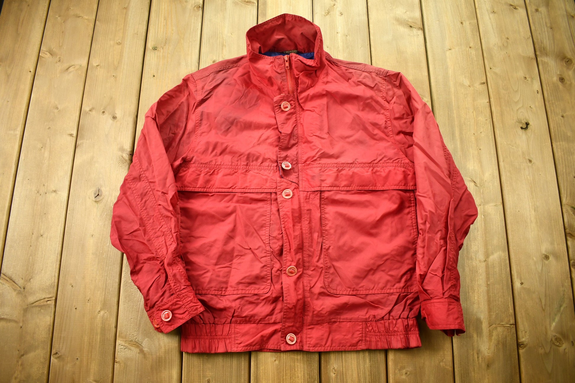 Vintage 1990s Chaps Ralph Lauren Red Windbreaker Jacket / Vintage Polo / Vintage Anorak / Streetwear / Ralph Lauren Jacket