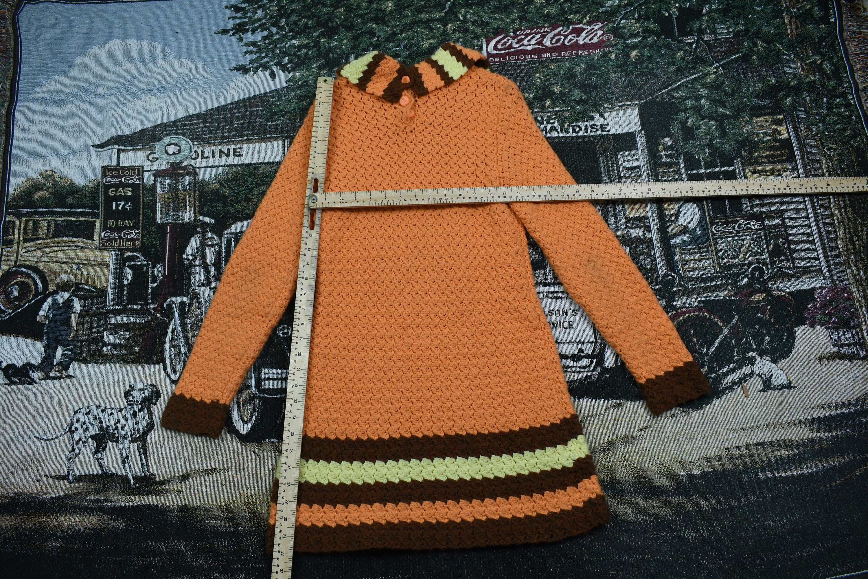 Vintage 1960s Knit Mod Dress /