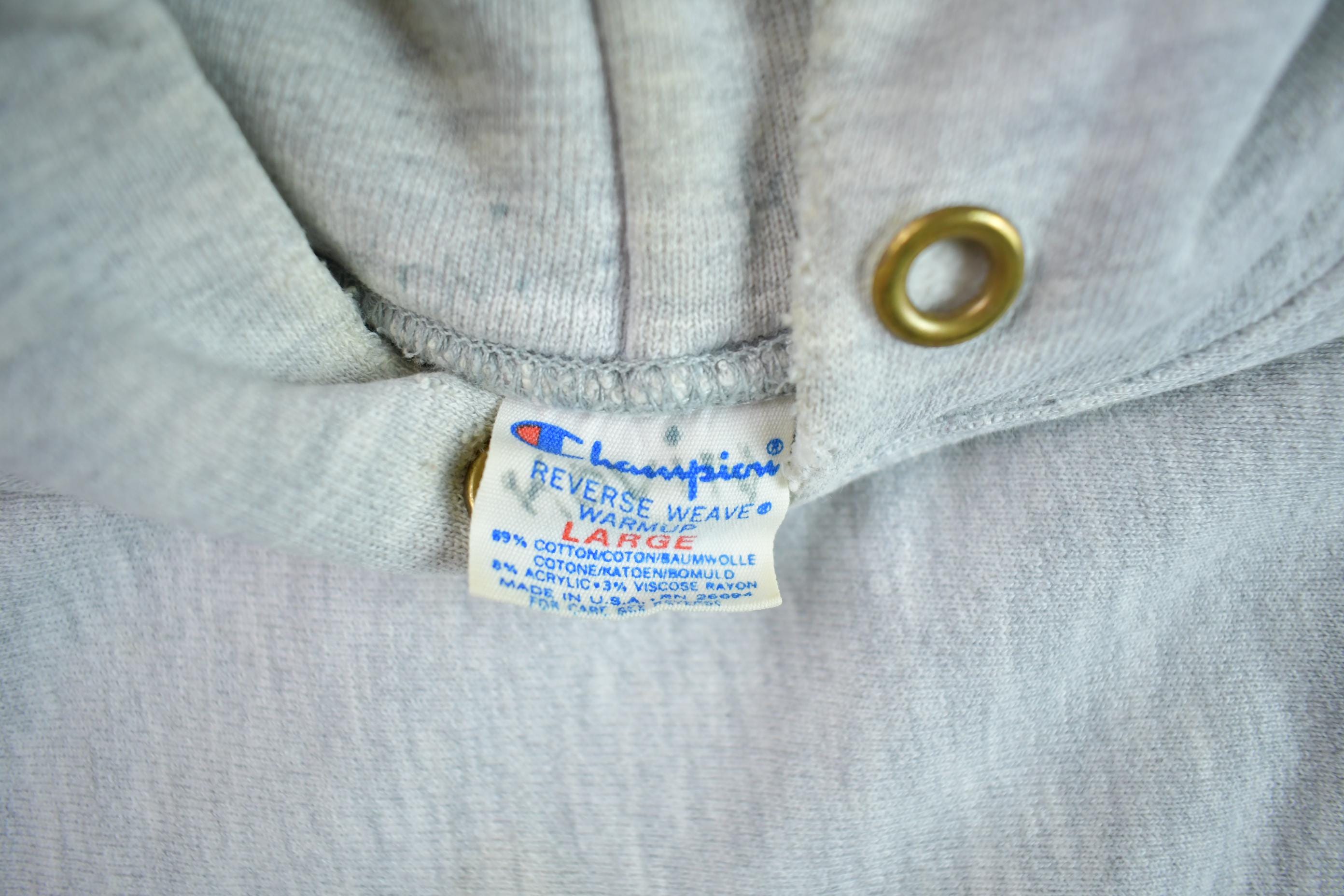 Vintage 1980s Champion Reverse Weave Blank Heavy Weight Hoodie Sweatshirt Made In USA