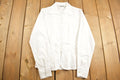 Vintage 1990s Womens Enara Camice Lace Detail Blank White Button Up Shirt