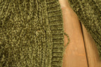 Vintage 1990s Poof Apparel Knitted Green Cardigan Sweater