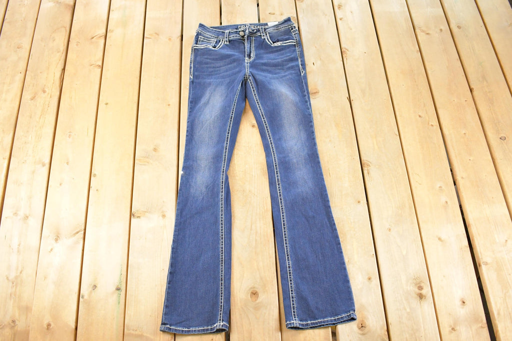 Vintage Deadstock Y2K Grace LA Bedazzled Low Rise Jeans Women's Size 27 x 32