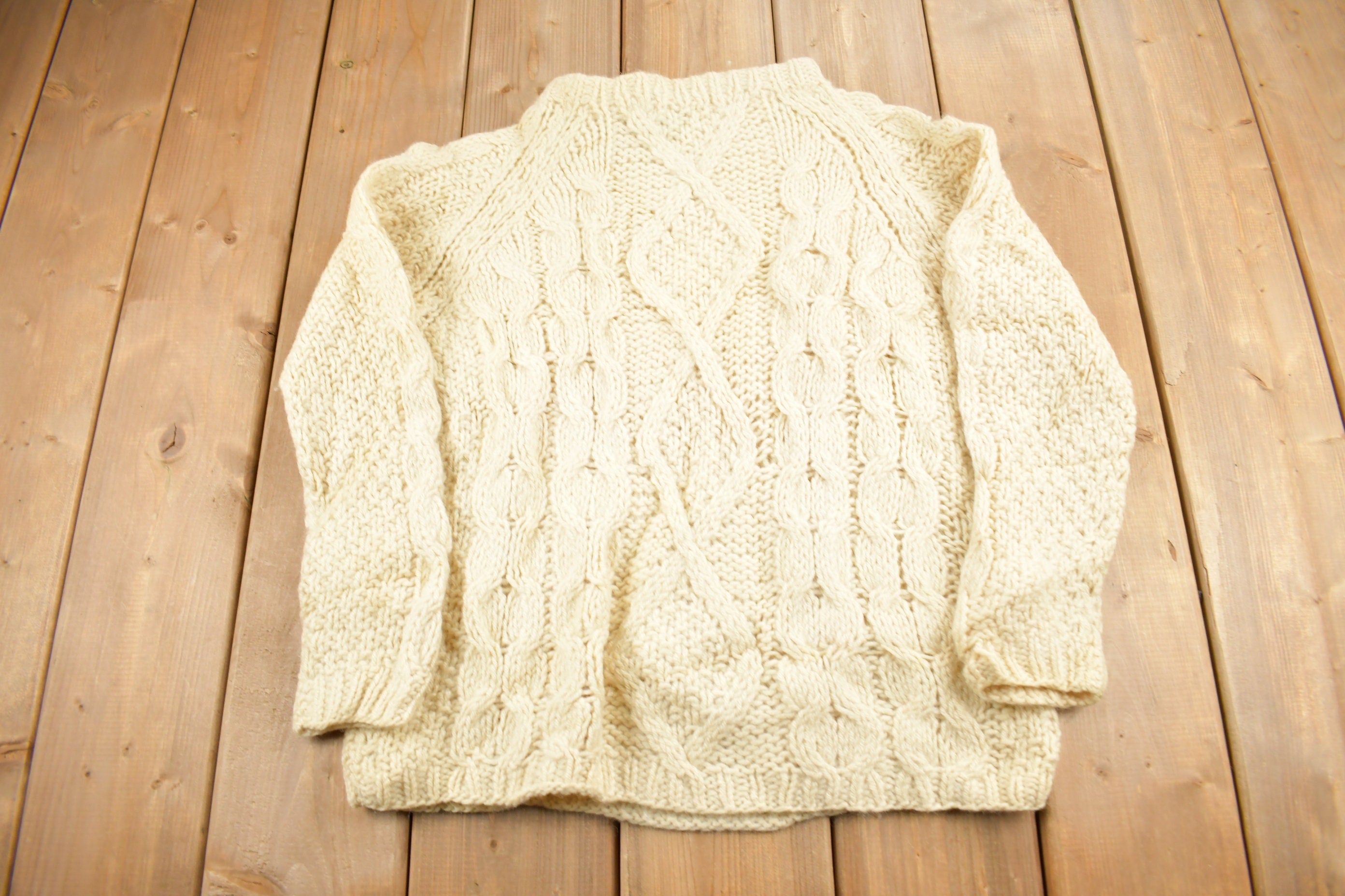 Vintage 1970s Sears Roebuck 3D Cable Knit Sweater