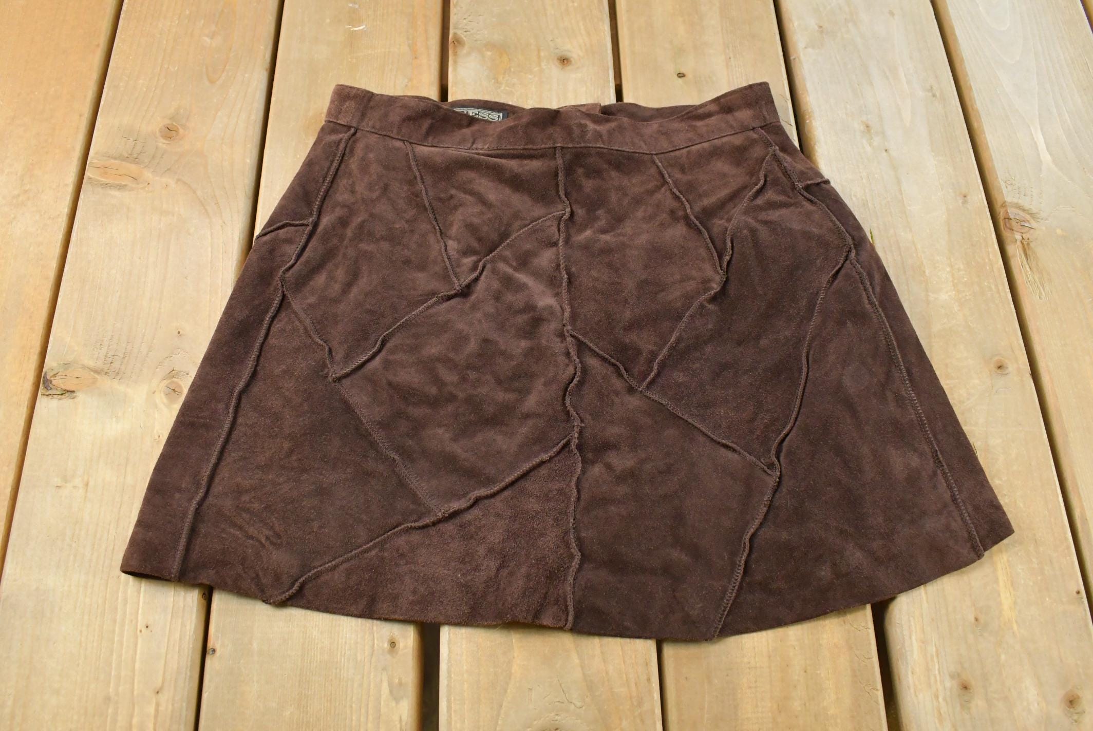 Vintage 1990s Guess Leather Suede Skirt Women's 1