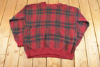 Vintage 1990s Harbour Classics Knit Crewneck Sweater Mens L  90's Abstract Pattern 3D Knitted Sweatshirt