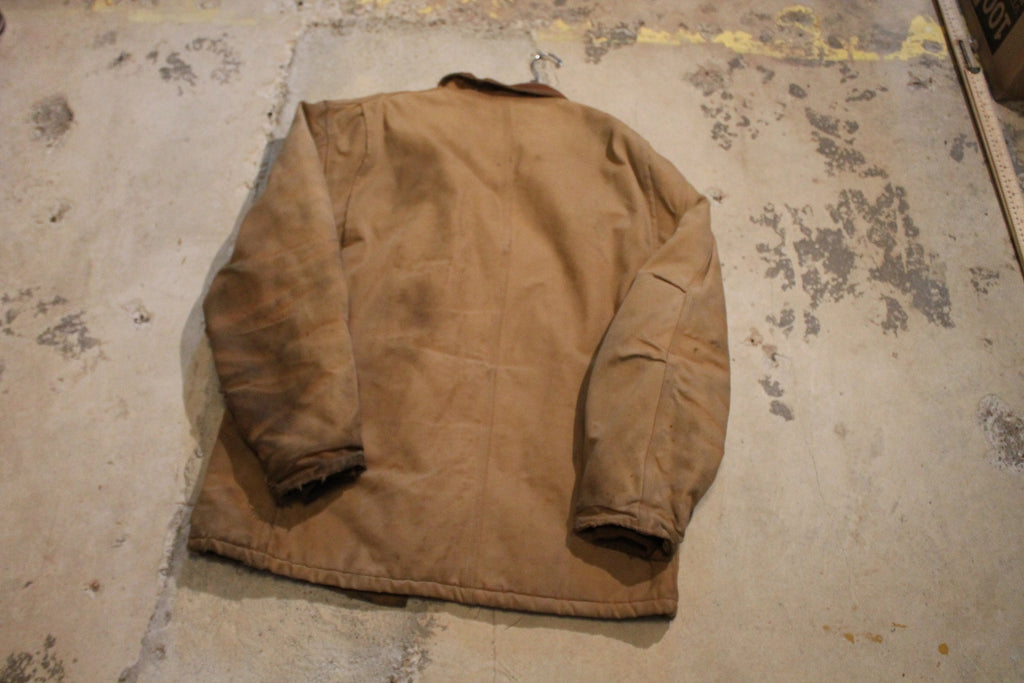Vintage 1990S Carhartt Distressed Full Zip Workwear Chore Coat
