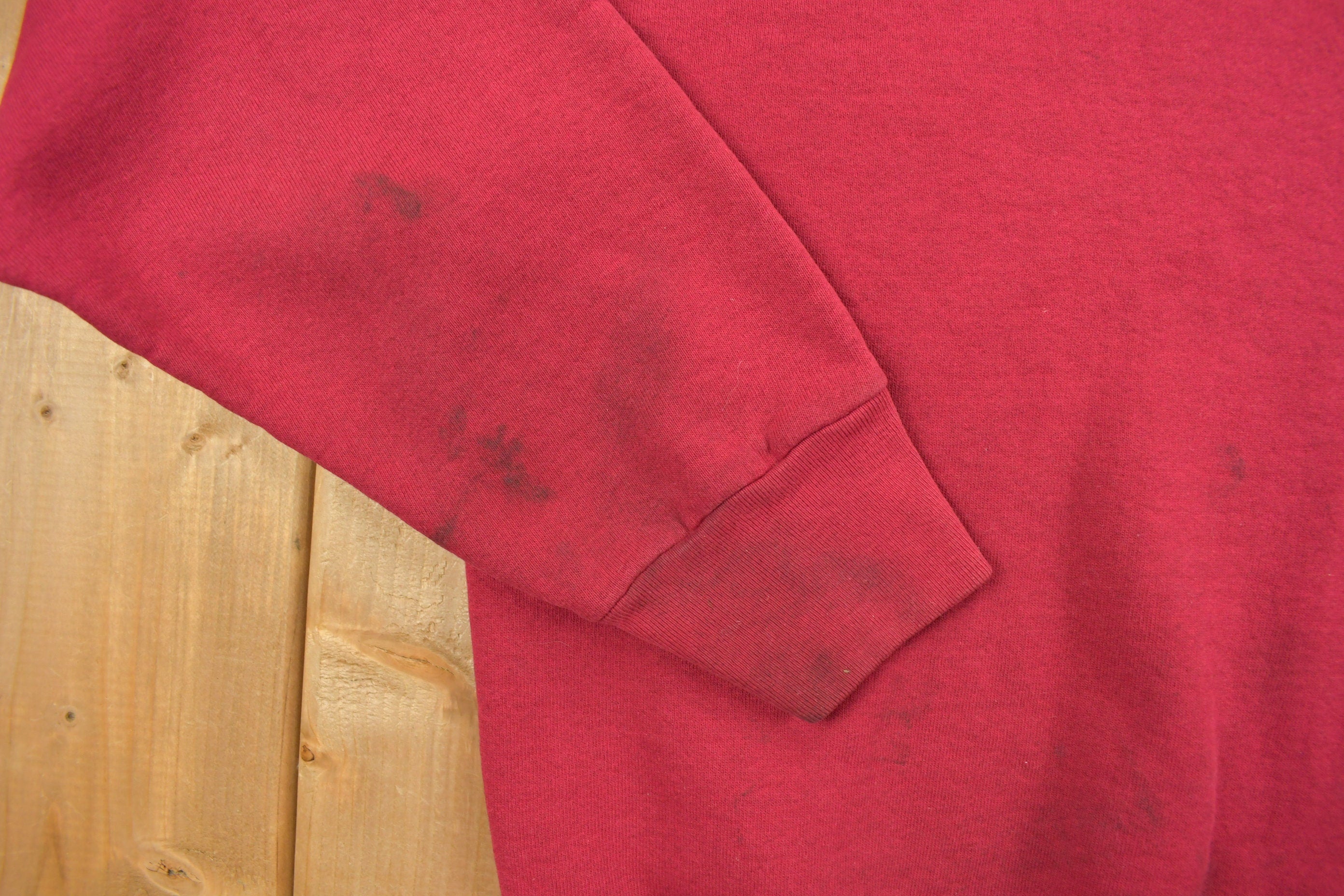 Vintage 1990s Blank Red Crewneck Sweatshirt