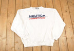 Vintage 1990s Nautica Competition Embroidered Crewneck Sweatshirt Mens XL