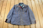 Vintage 1970s Plaid Lined Denim Shacket Men's Medium
