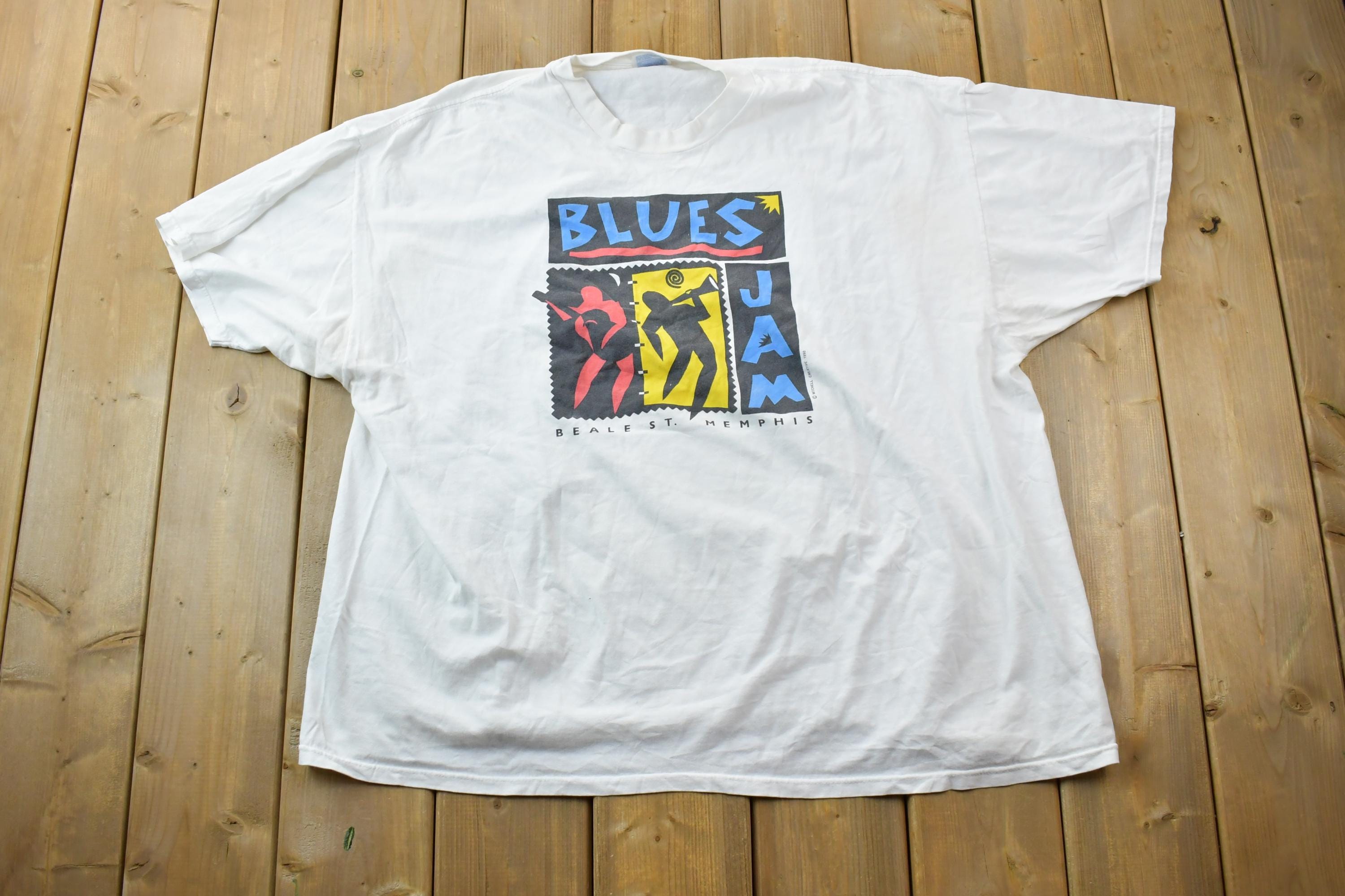 Vintage 1990s Beale St Blues Jam Memphis Souvenir T-Shirt