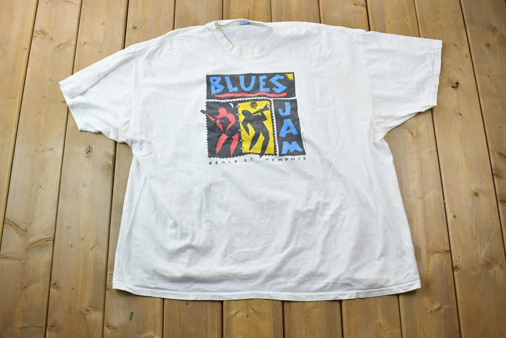 Vintage 1990s Beale St Blues Jam Memphis Souvenir T-Shirt