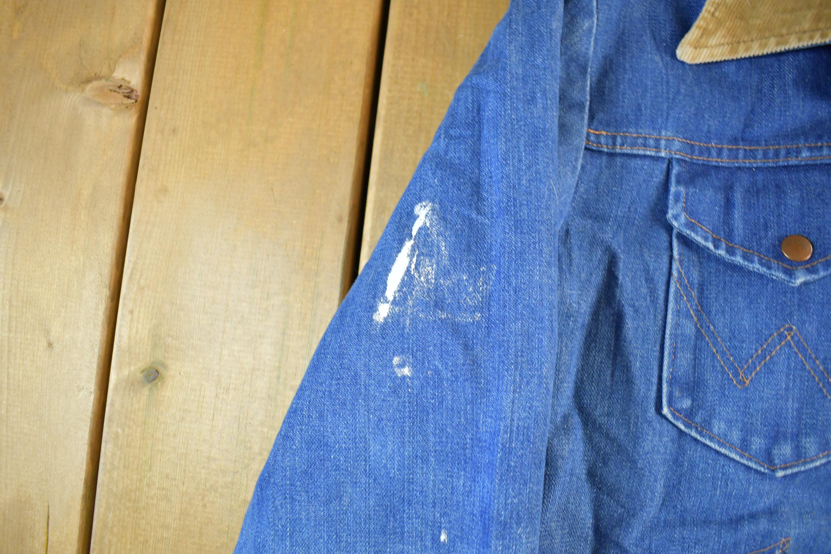Vintage 1980s Wrangler Western Wear Blanket Lined Denim Jean Jacket Men's 44