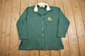 Vintage 1990s Green Bay Packers Button Up Rugby Style NFL Football Sweatshirt - Large