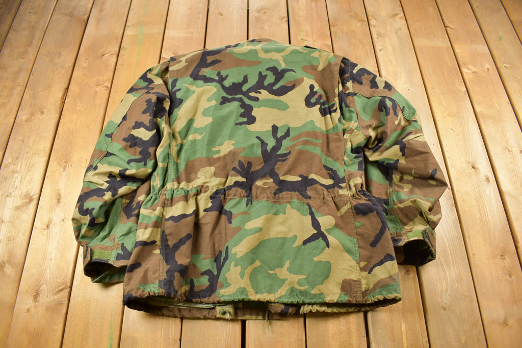 Vintage 1993 Army Woodland Camo Cold Weather Military Field Jacket